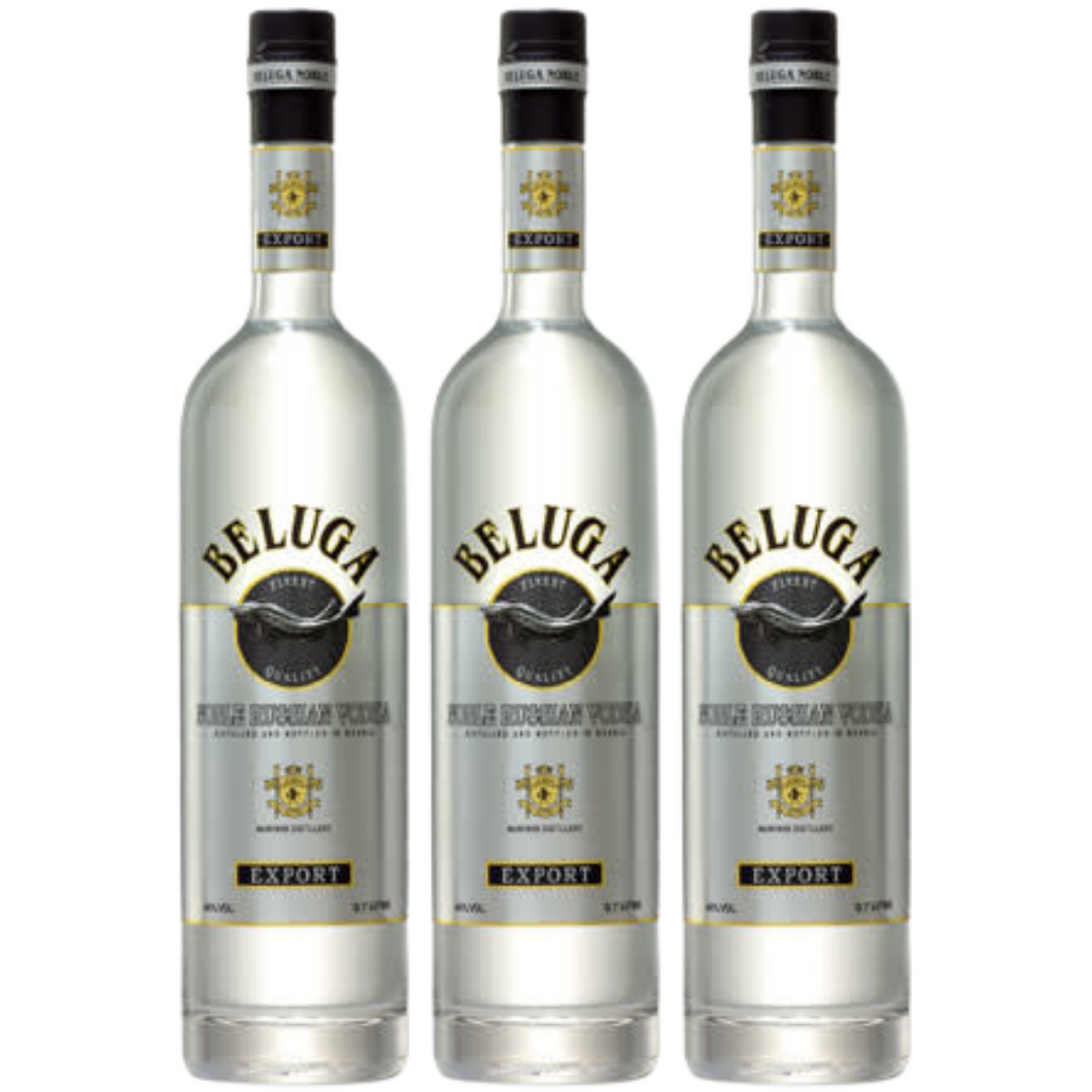 Beluga Noble Russian Vodka 1000ml x 3