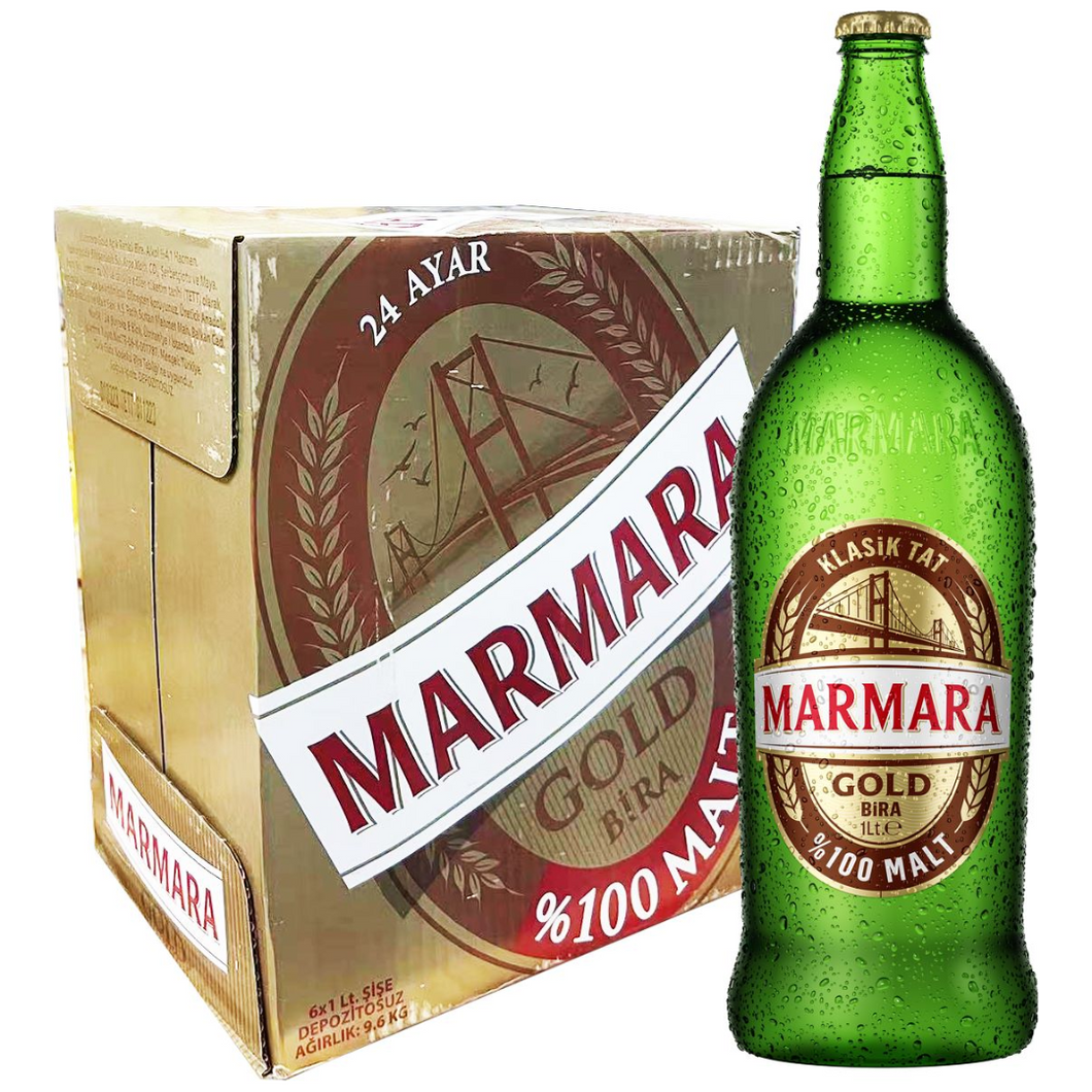 Marmara Gold Bottle Beer 1000ml (6 Bottles Full Case)