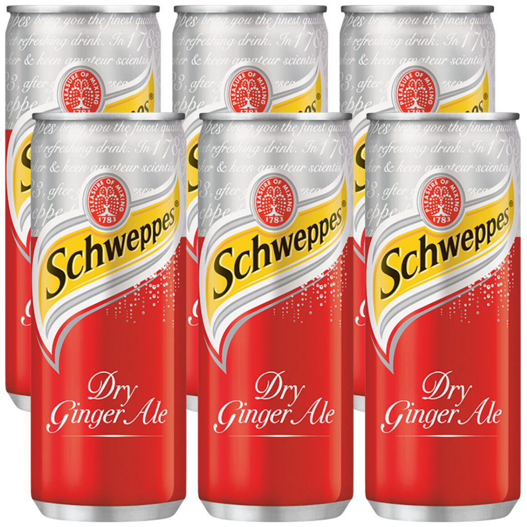 Schweppes Dry Ginger Ale 330ml x 6
