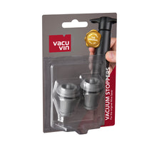 Load image into Gallery viewer, Vacu Vin Wine Stopper Set of 2 , Grey/Blister