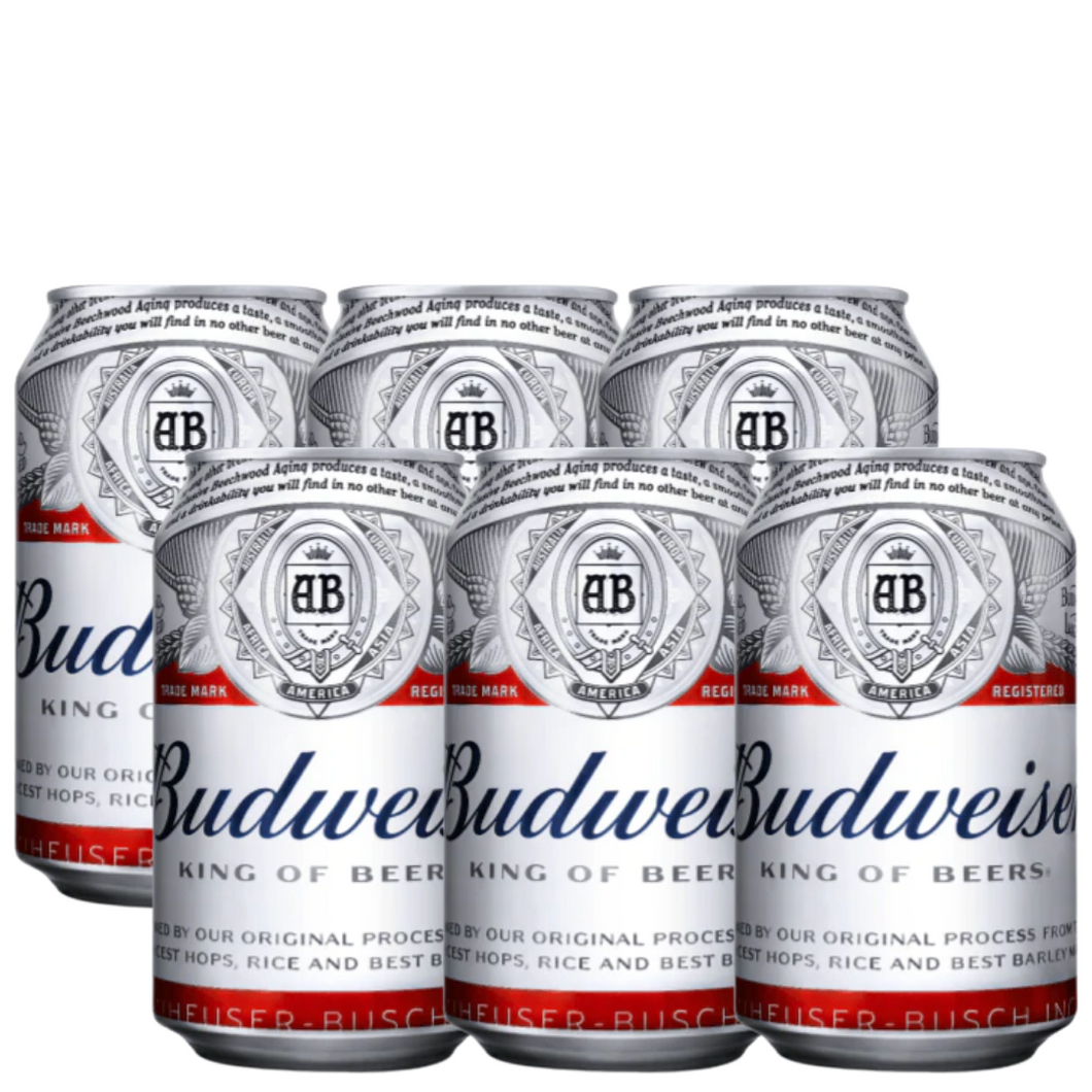Budweiser Beer - 6x Can 330ml