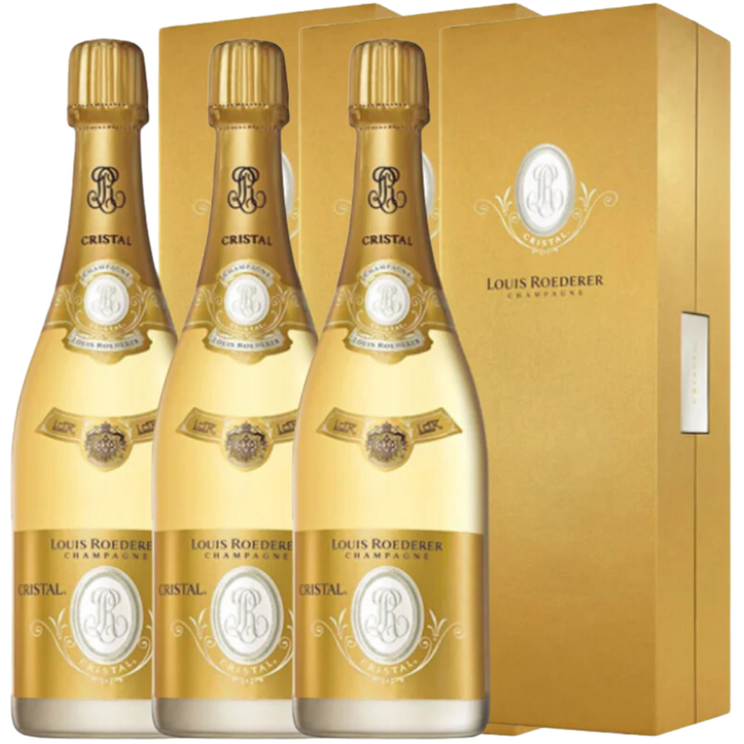Louis Roederer Cristal Brut Champagne 2015 with Gift Box x 3