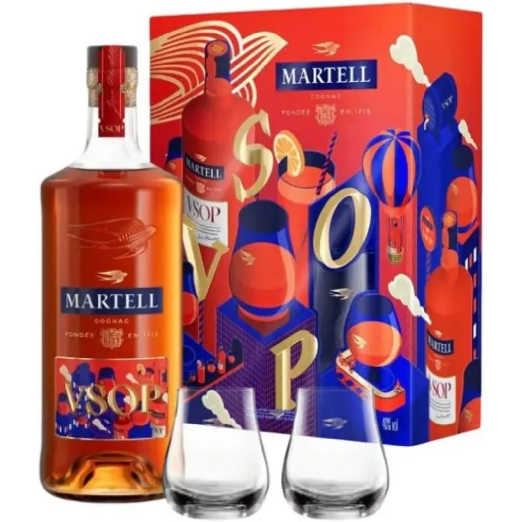 Martell VSOP 2025 Set with Two Tasting Glasses 700ml