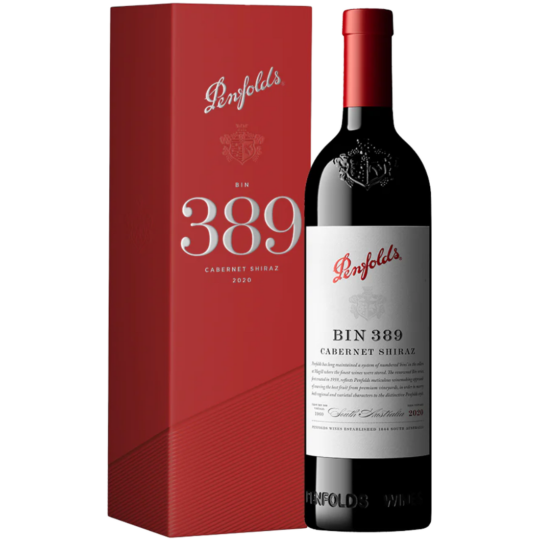 Penfolds Bin 389 Cabernet Shiraz 2021 750ml with Penfolds Festive Gift Box