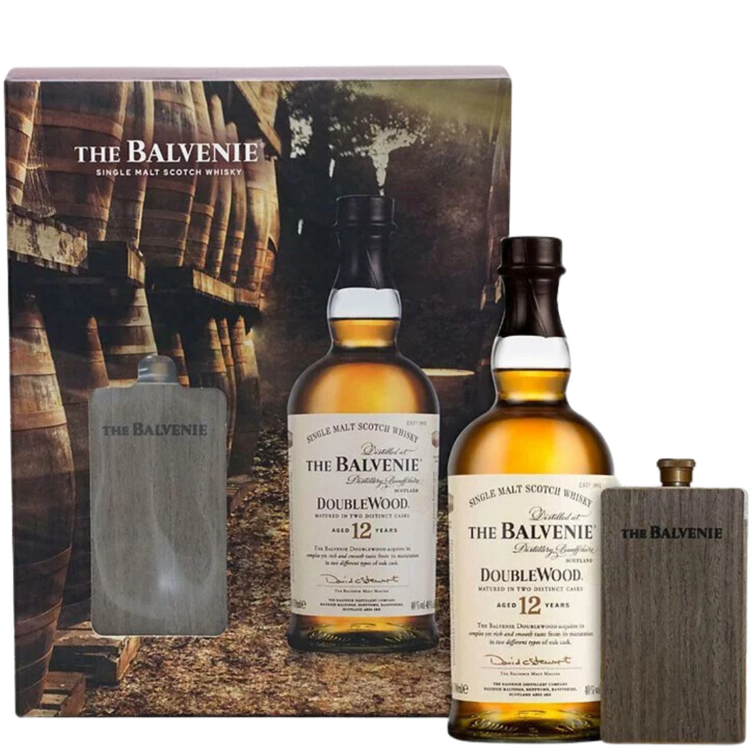The Balvenie 12 Year Old Double Wood Single Malt Whisky 700ml (with Flask)