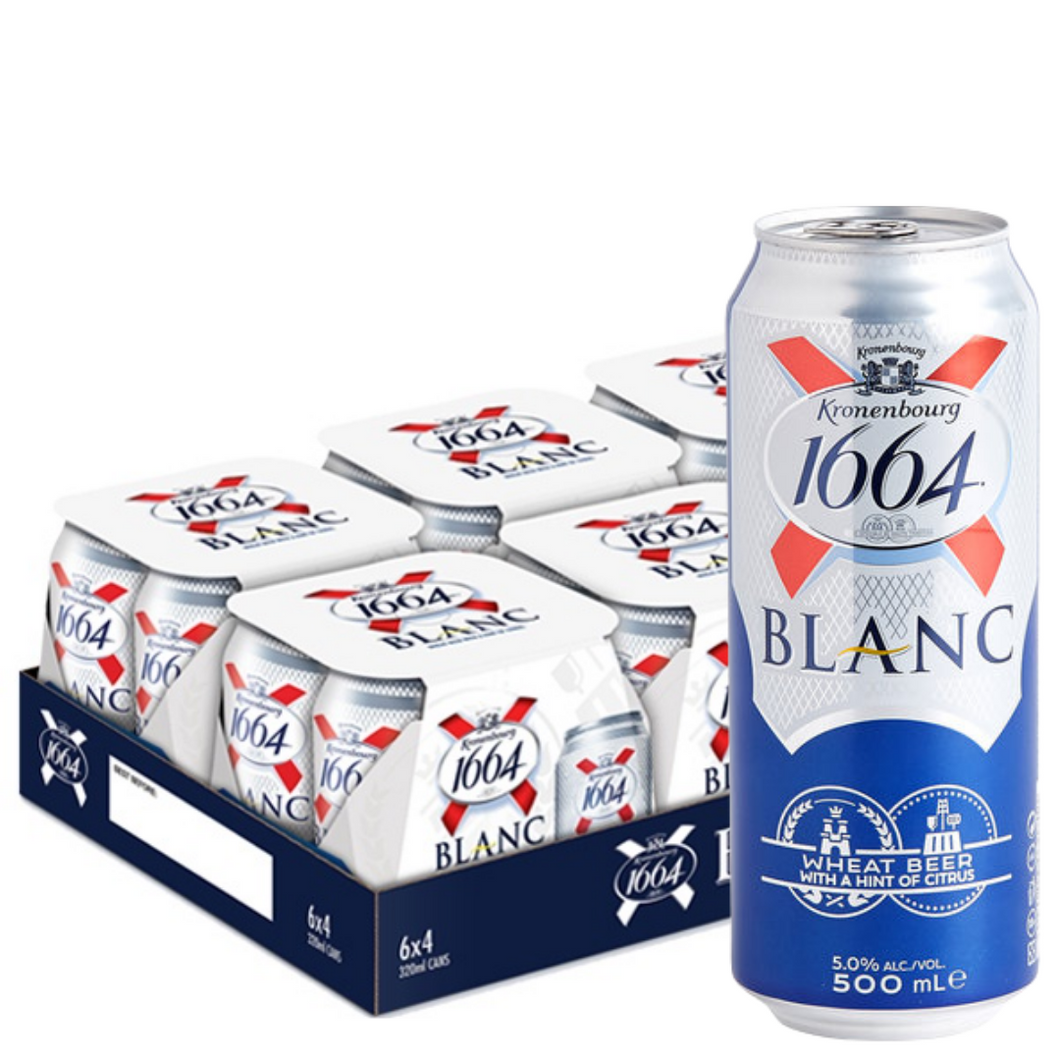 1664 Kronenbourg Beer - 24x King Can 500ml
