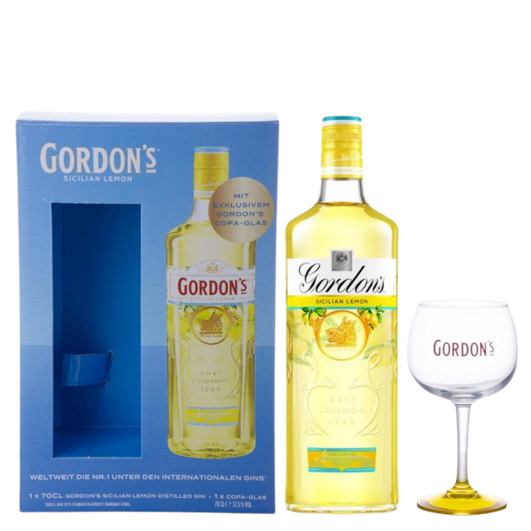 Gordon's Sicilian Lemon Distilled Gin w/ Glass Gift Box