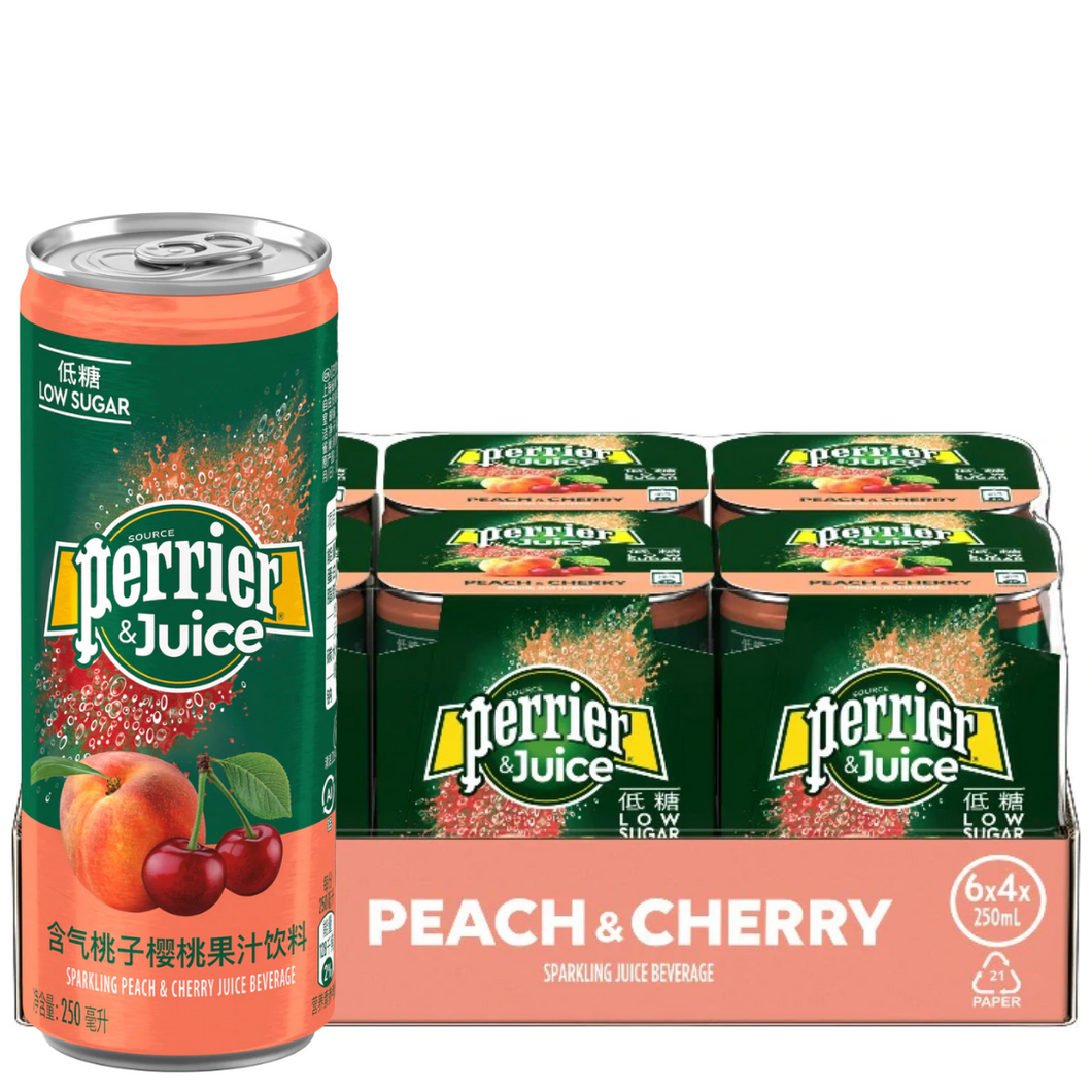 Perrier & Juice Peach Cherry 24x 250ml